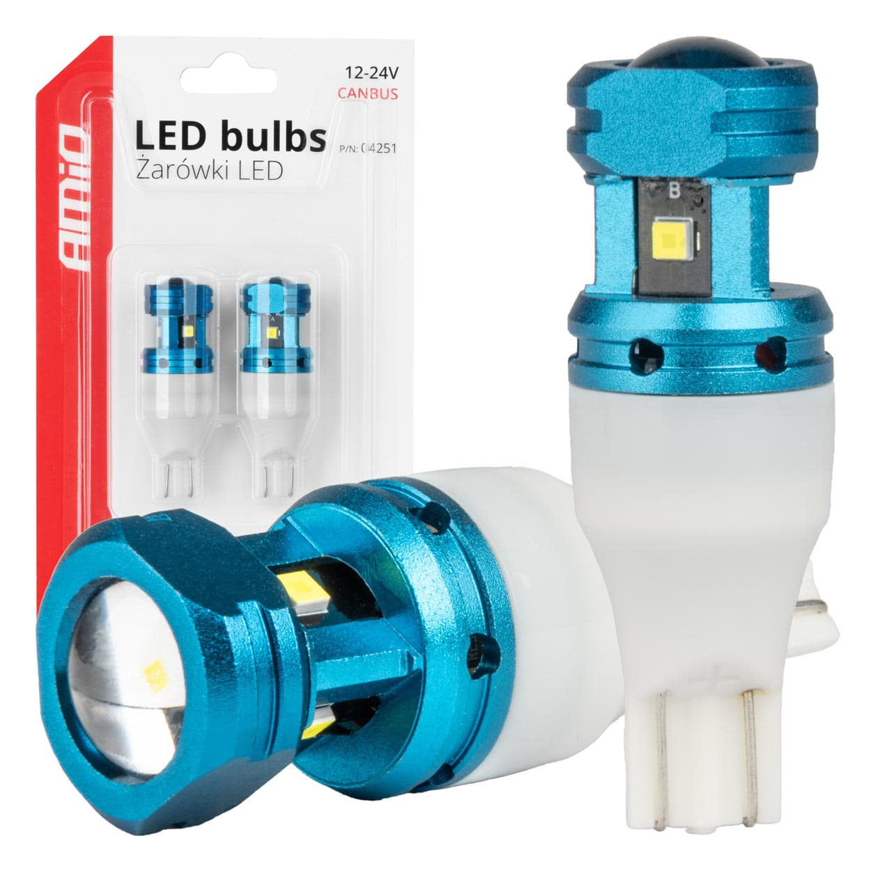 LED žarnica AMiO CAN-BUS T15 W16W 4xSMD 1860XS White (12/24V)