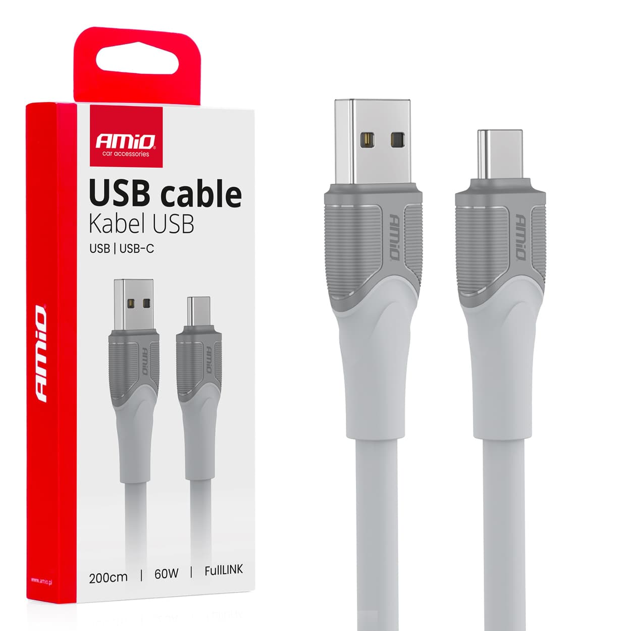 AMiO USB-A na USB-C kabel 60W, 200cm, FullLink