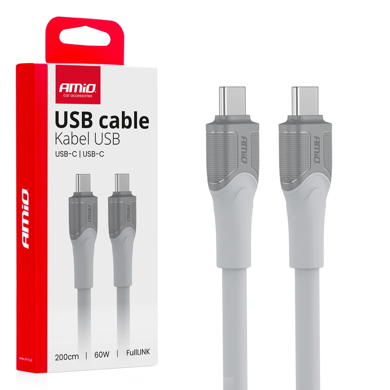 AMiO USB-C v USB-C kabel 60W, 200cm, X111