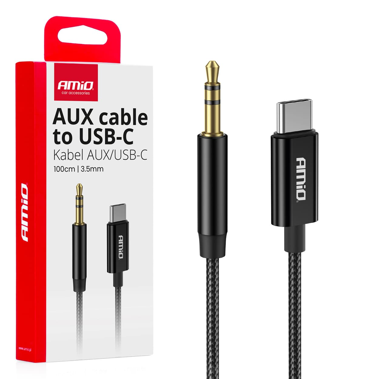 AMiO USB-C v AUX kabel 3.5mm Mini Jack, 1m