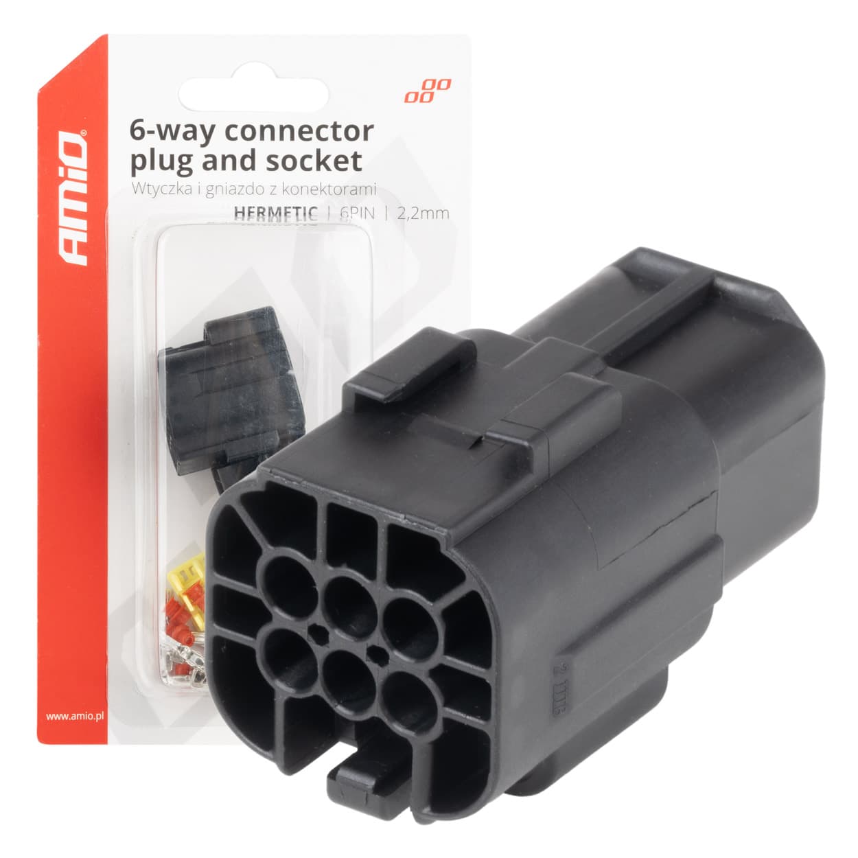 AMiO 04349 vodoodporno električno vezje, 6-pin, 2.2mm