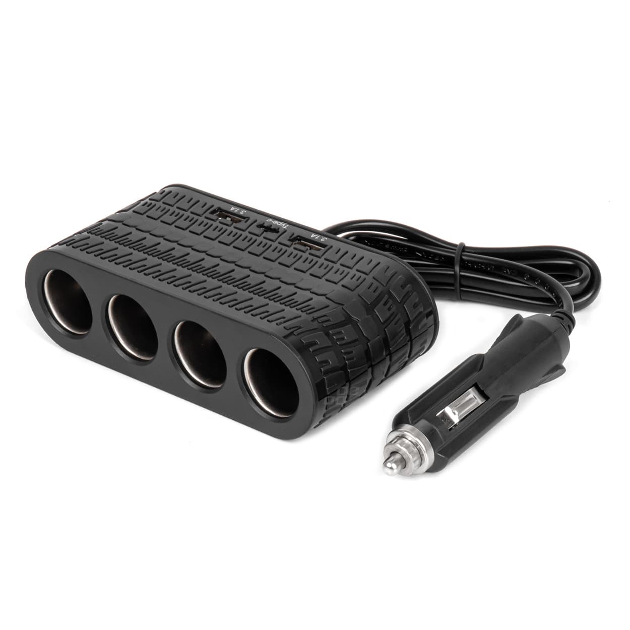 AMiO Razdelilnik vtičnice avto vžigalnika (4x vtičnica, 2x USB-A, 1x USB-C)