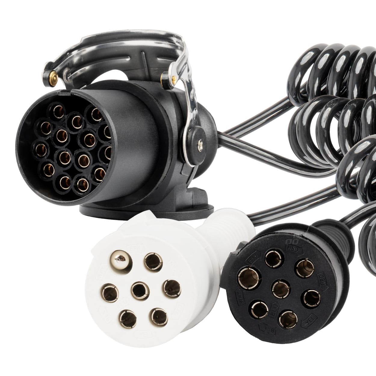 Spiralni kabel za polpriklopnik (1x 15-pin, 2x 7-pin tip N/S) 5m, 24V