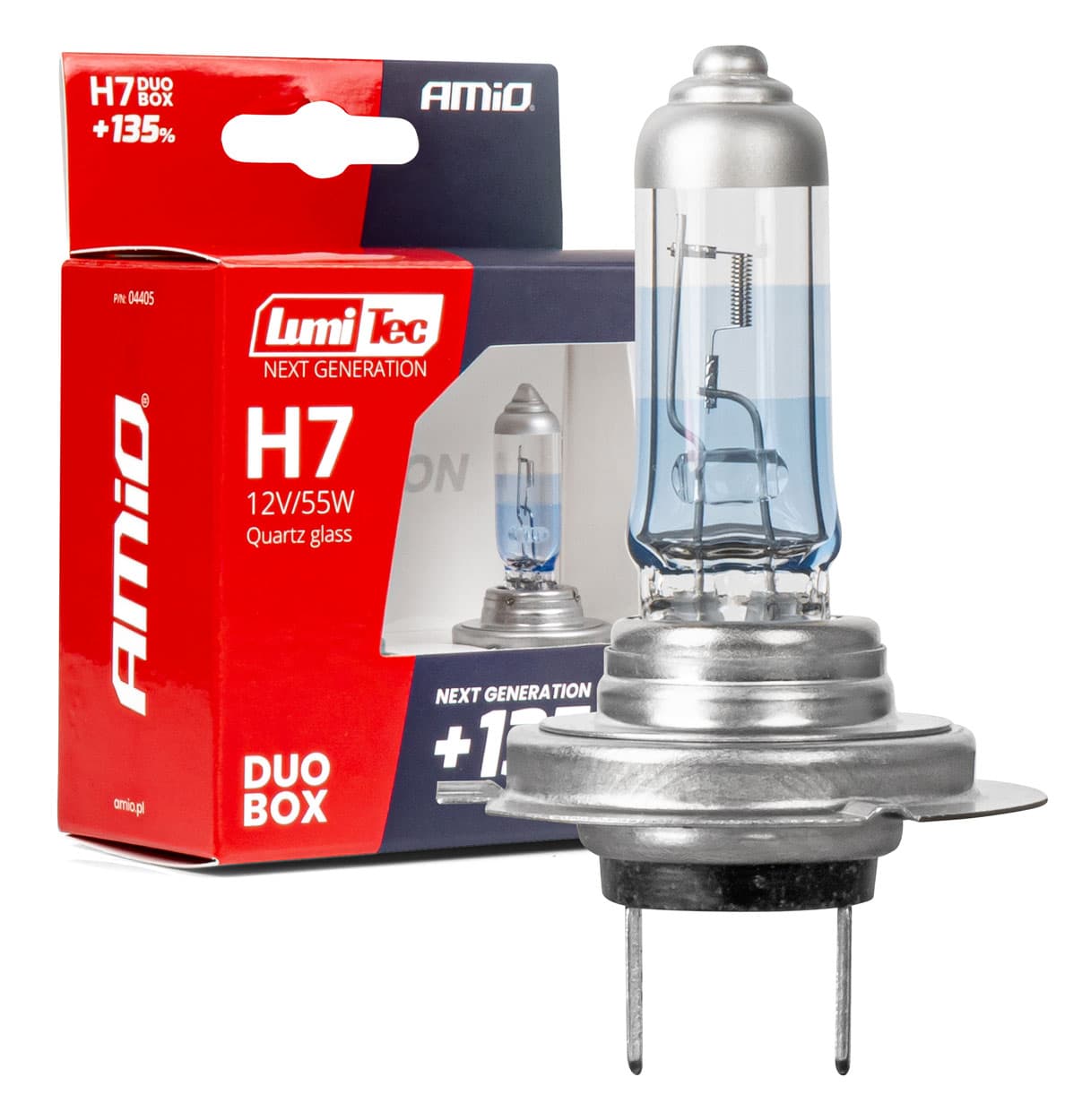 Halogenske žarnice AMiO LumiTec H7, 12V 55W, +135% svetlobe