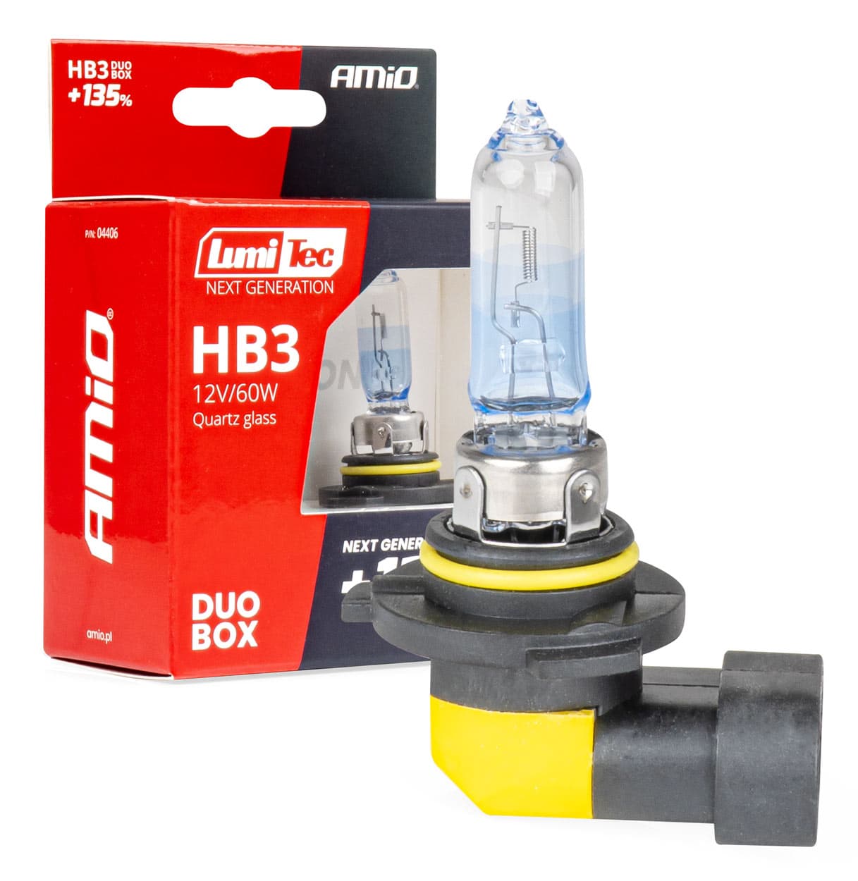 Halogenske žarnice AMiO LumiTec HB3, 12V 60W, +135% svetlobe