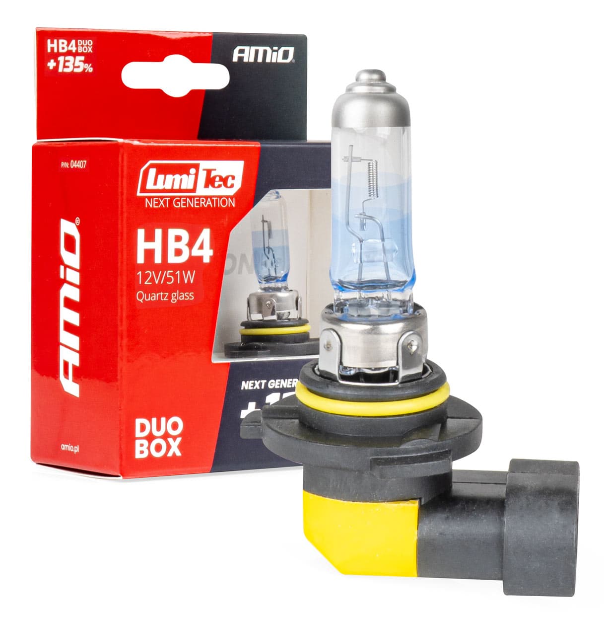 Halogenske žarnice AMiO LumiTec HB4, 12V 51W, +135% svetlobe