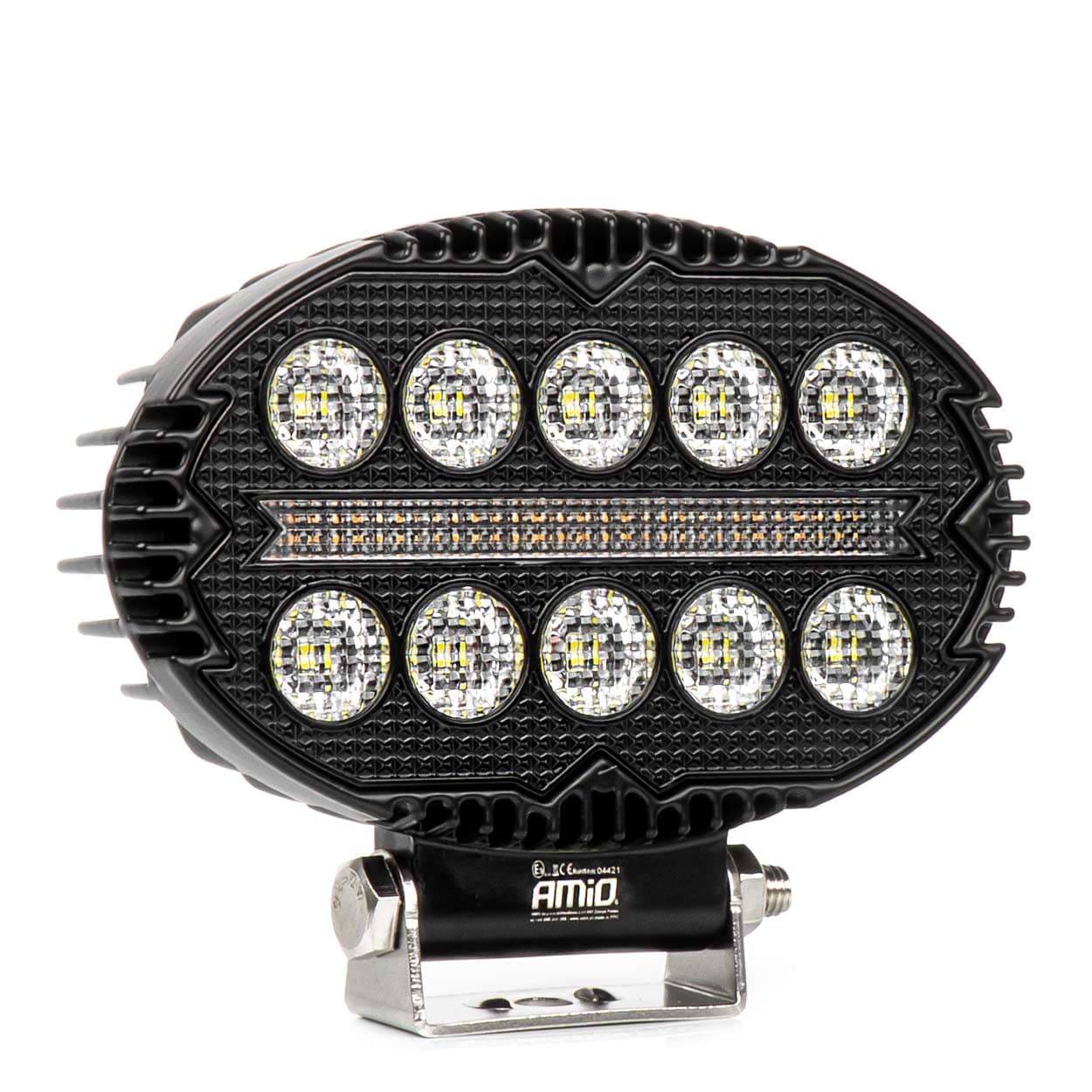 Delovna LED svetilka AMiO AWL77, 45W, 3000lm, 12/24V, dimenzije 140x90x43mm, z rumeno signalizacijo
