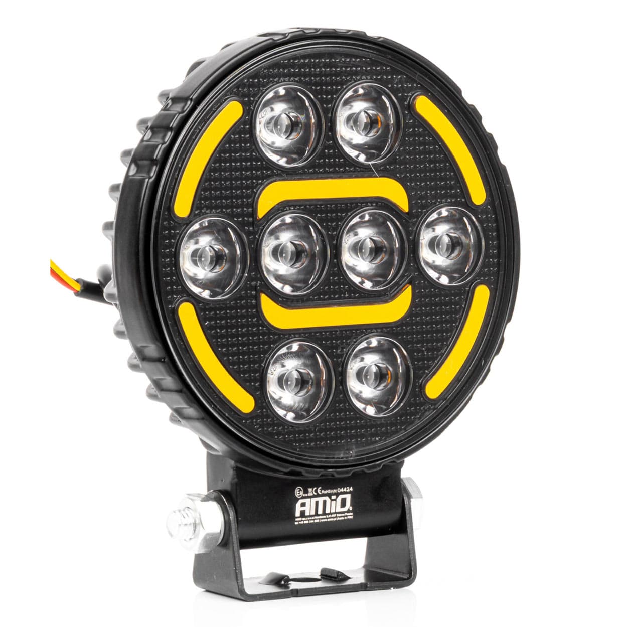 Delovna LED svetilka AMiO AWL80, 48W, 2400lm, 12/24V, SPOT snop, z rumeno signalizacijo
