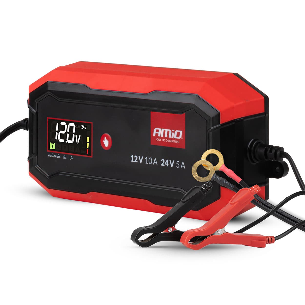 AMiO PRO digitalni polnilnik - AGM/GEL/STD/LFP, 10A, 12V/24V