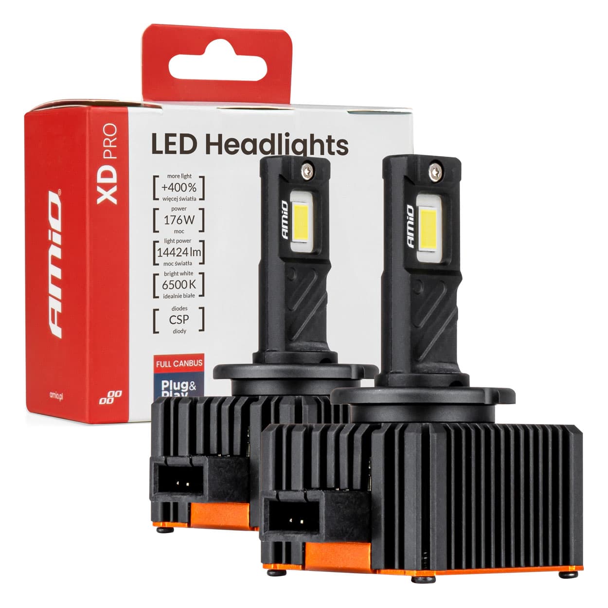 AMiO XD PRO LED žarnici D3S, Full Canbus, 176W, 6500K