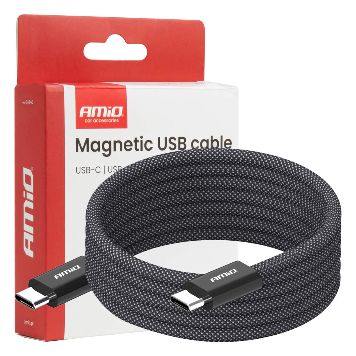 AMiO USB-C magnetni kabel USB-C - USB-C 60W 100cm