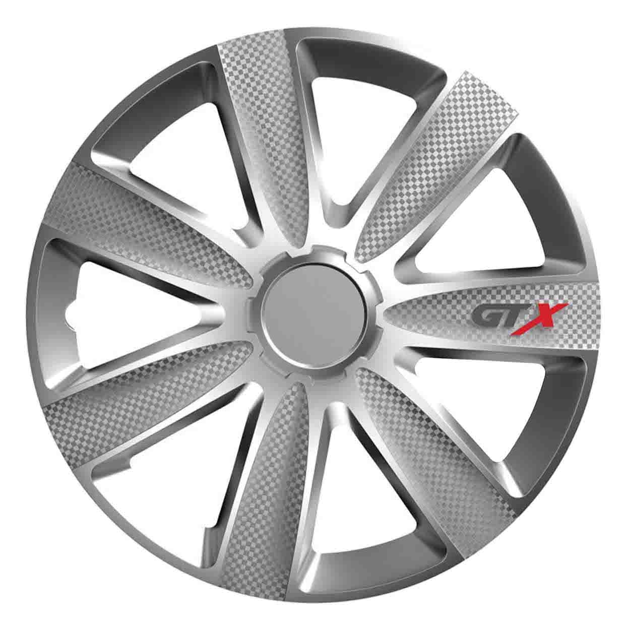 Avtomobilski pokrov platišča VERSACO "GTX Carbon", srebrn, 16"