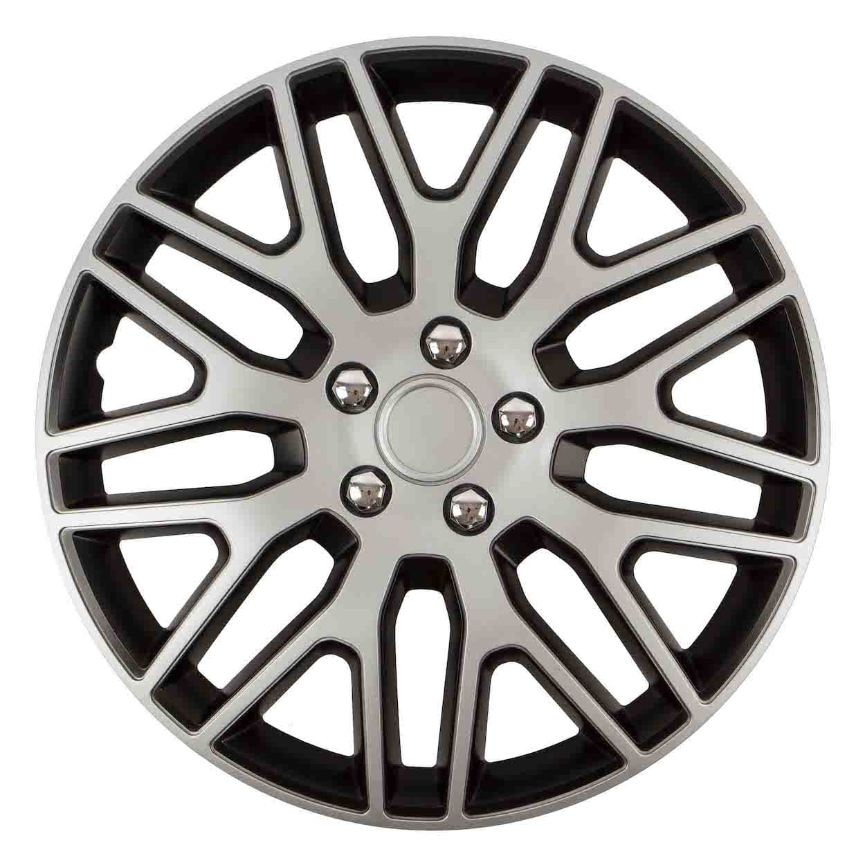 Avtomobilski pokrov platišča VERSACO Dakar NC 14", črno-srebrn, s vijaki