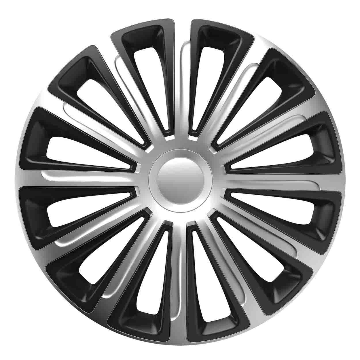 Avtomobilski pokrov platišč VERSACO Trend Silver&Black, črno-srebrn, 16"