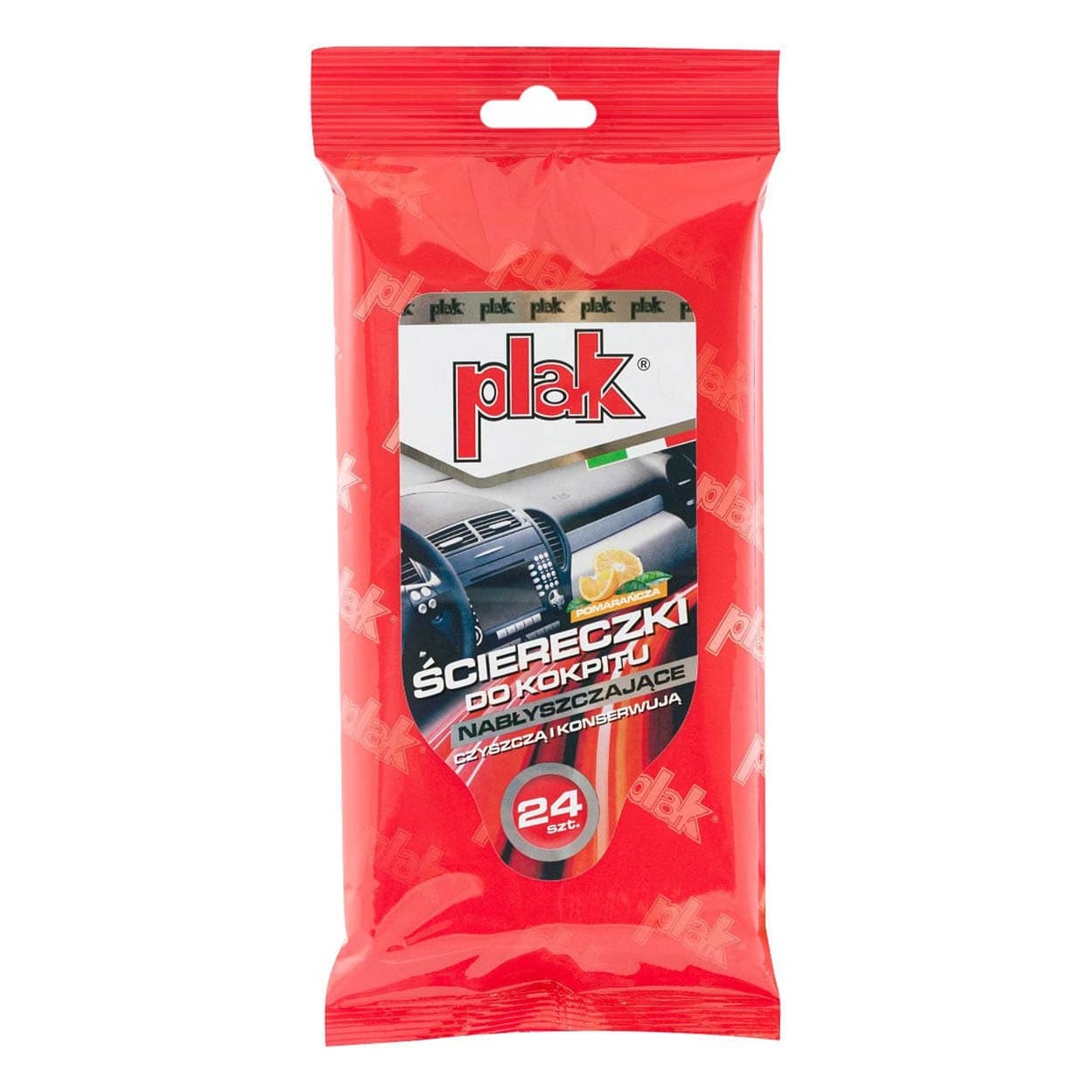PLAK osvežilne robčke za armaturo, sijaj, pomaranča (24 kos)