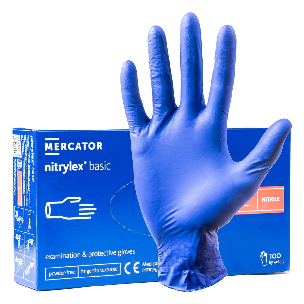 MERCATOR Nitrylex Basic modre nitrilne rokavice, vel. L (100 kos)