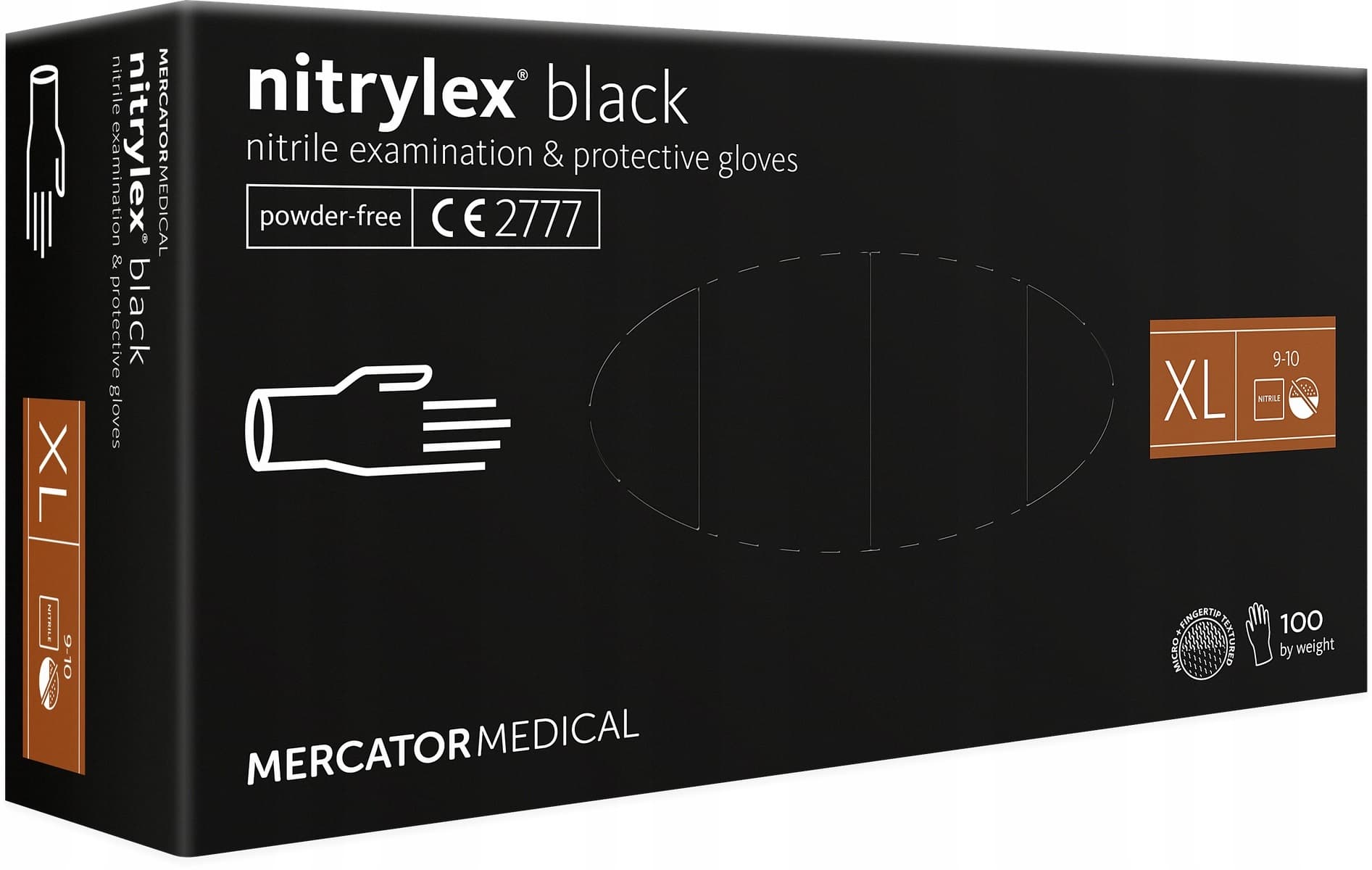 MERCATOR Nitrylex Black nitrilne rokavice, XL
