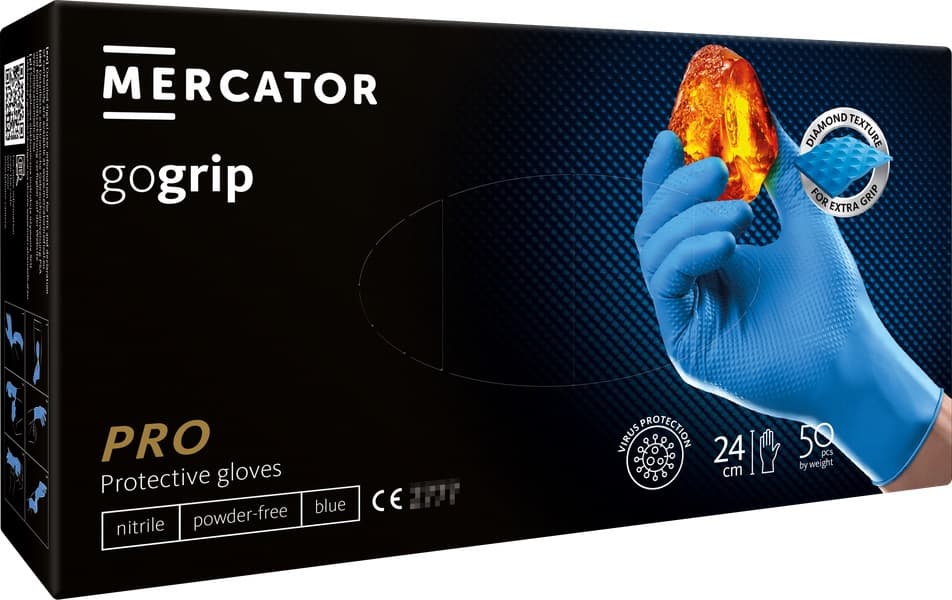 Nitrilne rokavice Mercator GoGrip Blue, modre, L, 50 kosov