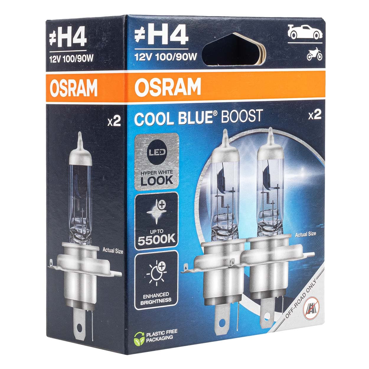 Halogenska žarnica Osram H4 Cool Blue Boost 12V 100/90W (2 kosa)