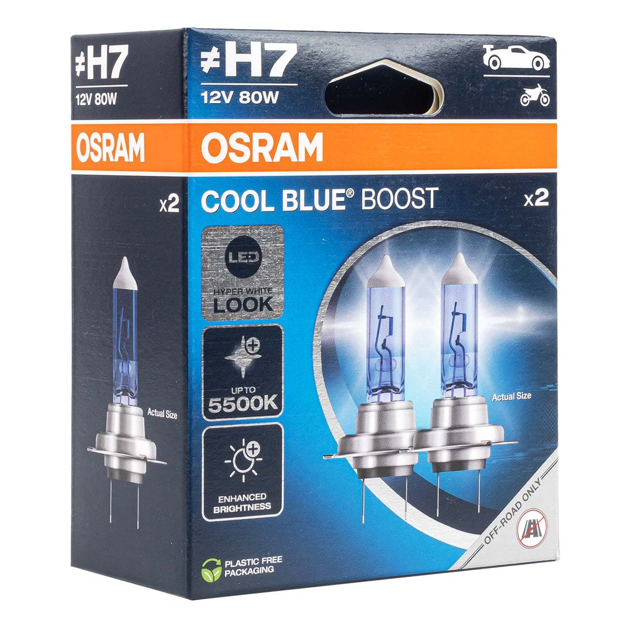 Halogenska žarnica Osram H7 Cool Blue Boost 12V 80W (2 kosa)