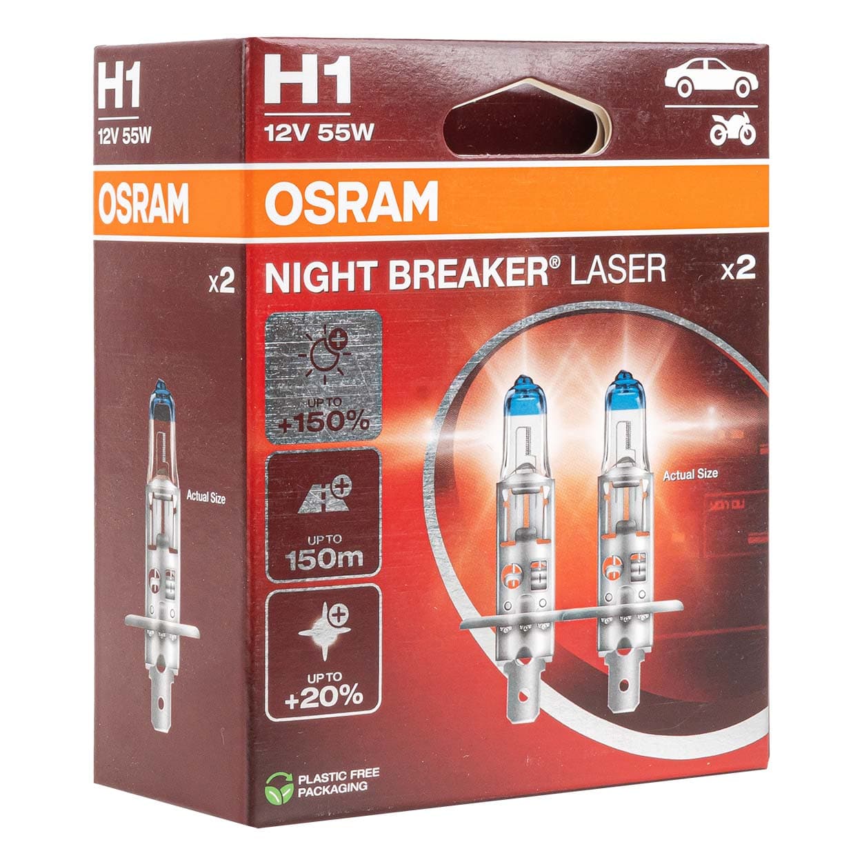 Osram H1 Night Breaker Laser +150% avtomobilska žarnica (2 kosa)