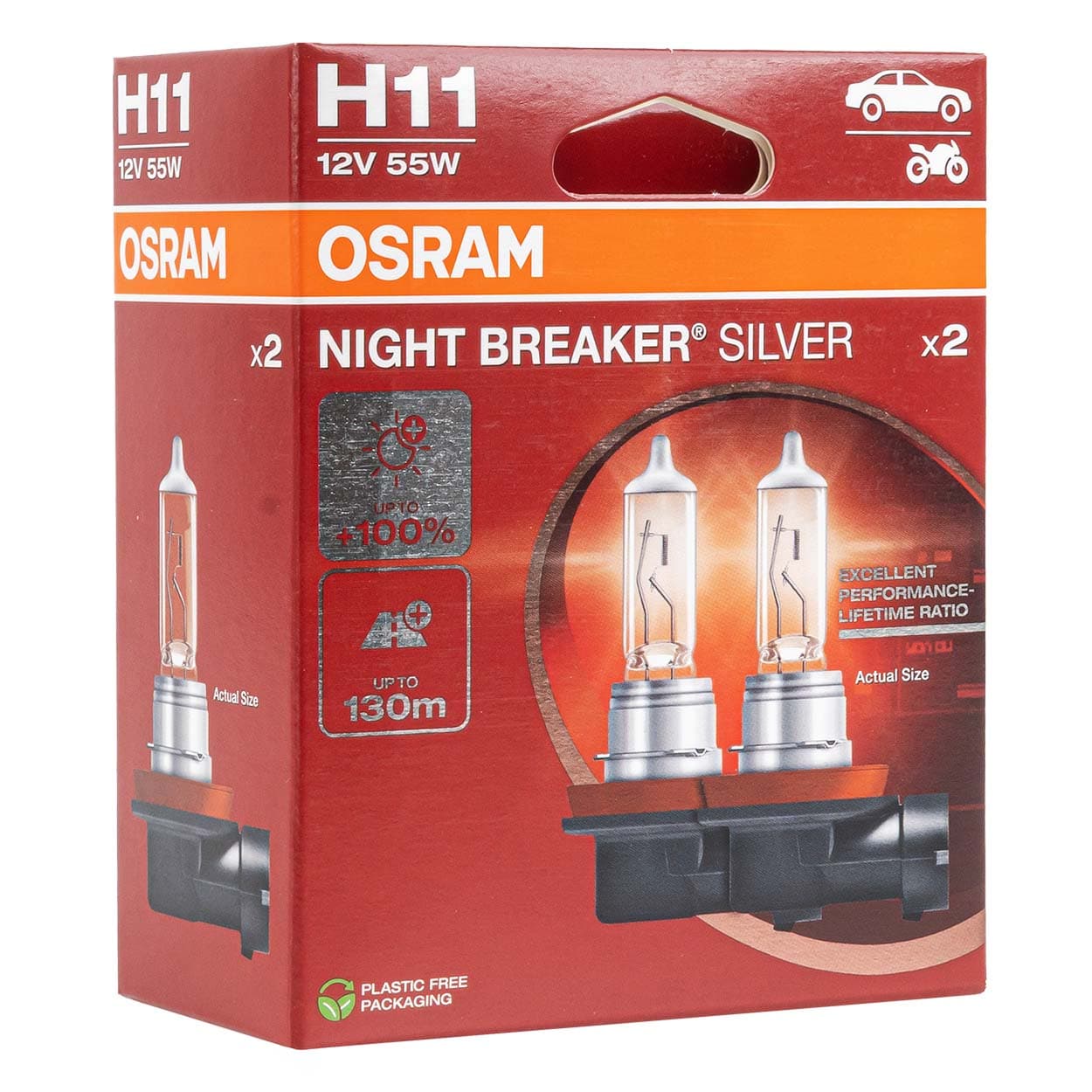 Osram H11 Night Breaker Silver +100% avtomobilska žarnica (2 kosa)