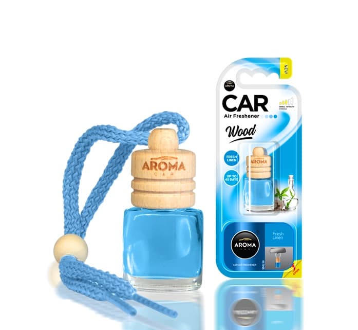 AMiO osvežilec zraka AROMA WOOD Fresh Linen, steklenička z lesenim zamaškom