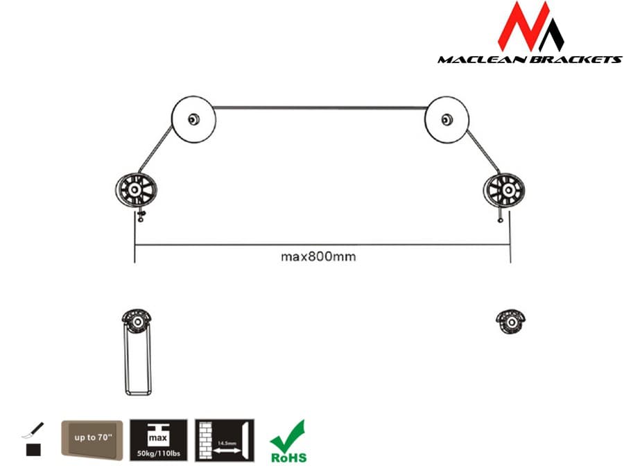 Maclean MC-557: Ultra tanek nosilec za TV (32-55 palcev, VESA) 2