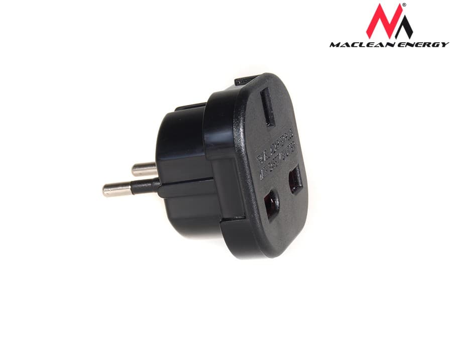 Adapter Maclean MCE72: Vtičnica UK na vtič EU - Črna 3