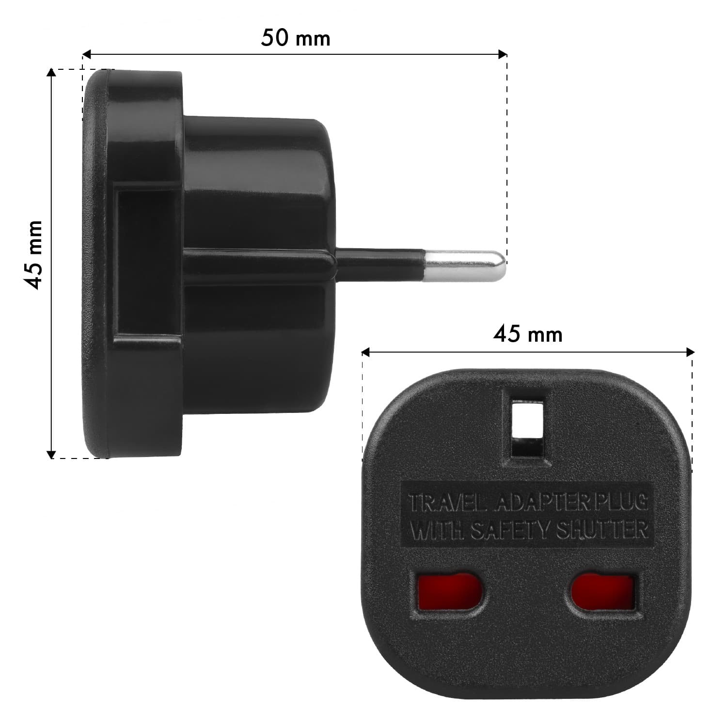 Adapter Maclean MCE72: Vtičnica UK na vtič EU - Črna 8