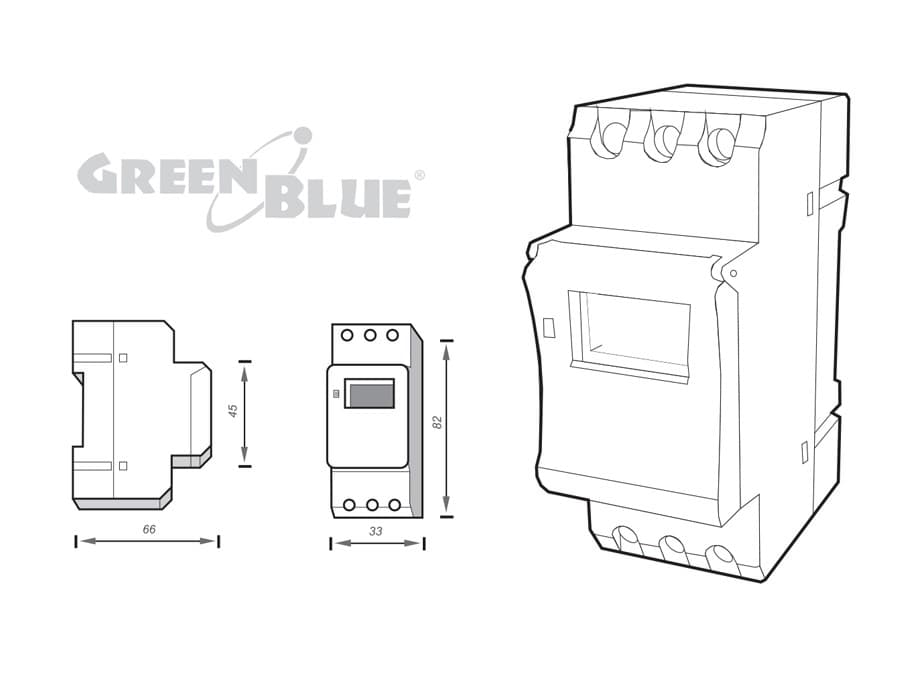 GreenBlue GB104: Digitalni časovni vklopnik za DIN letev 2