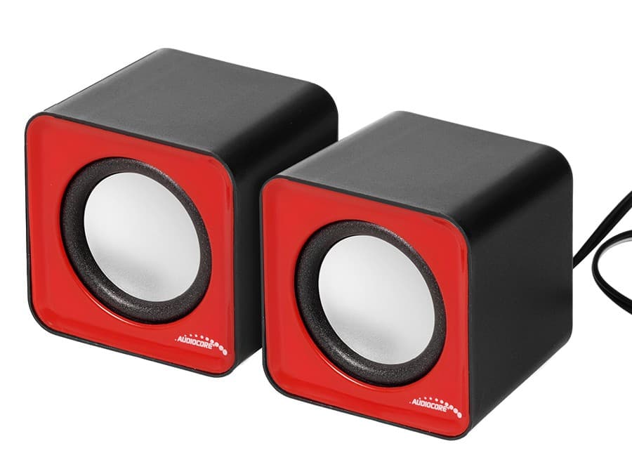 Audiocore AC870 R 43397 računalniški zvočniki, 6W, USB, rdeči/črni