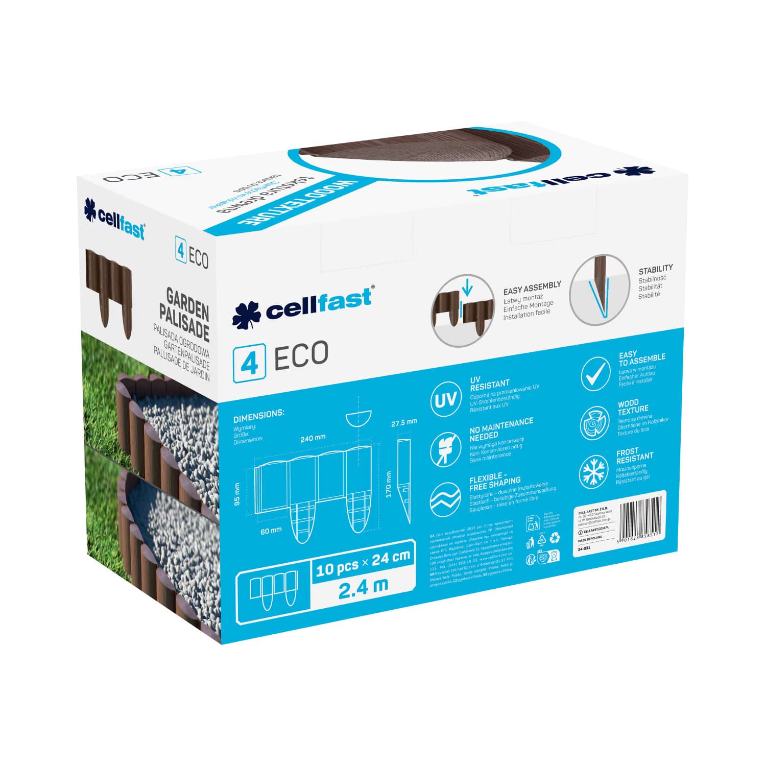 CELLFAST Eco vrtna palisada, rjava 6