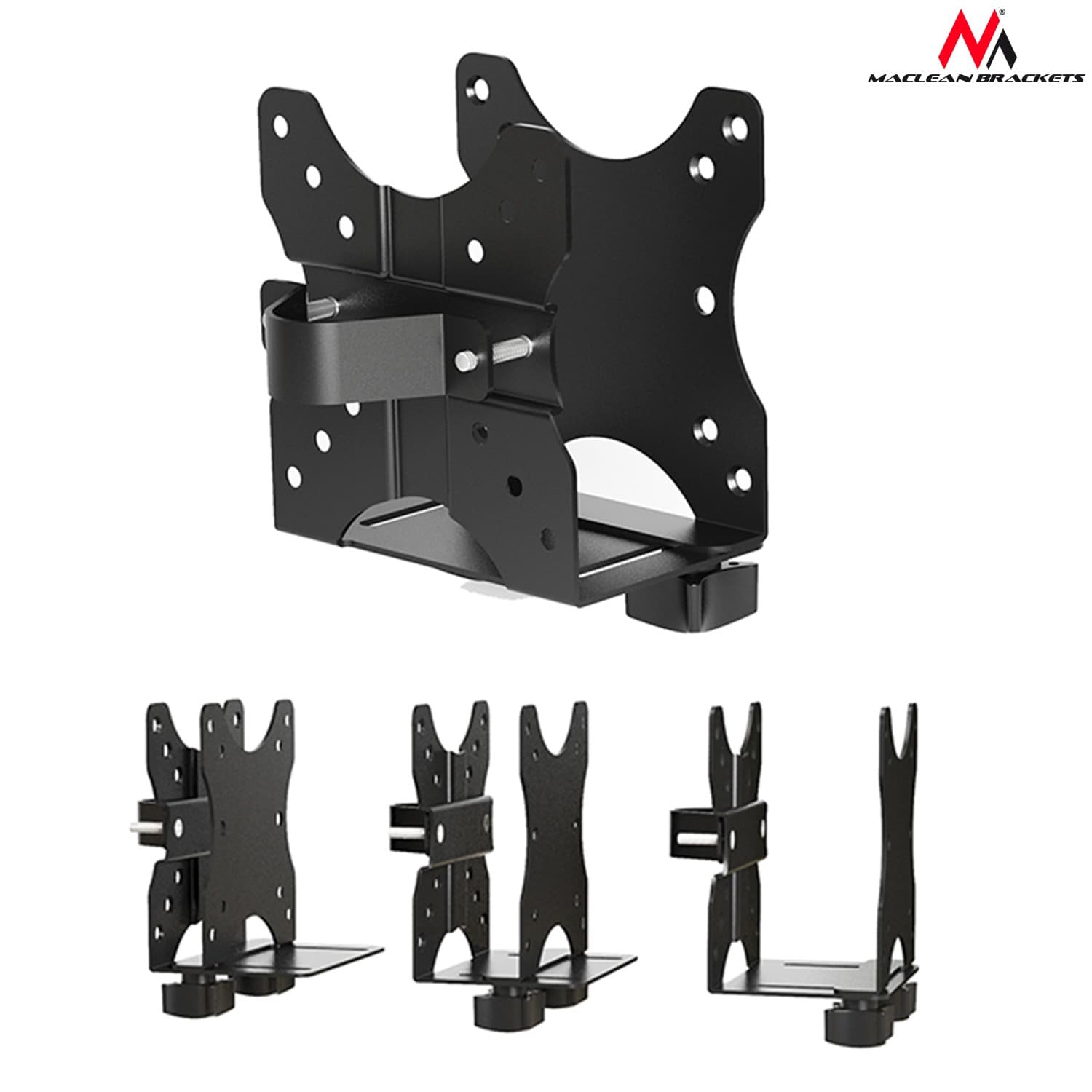 Maclean MC-720 adapter za mini računalnik (NUC/Mac mini), pod mizni ali VESA nosilec, do 5kg, črn 5