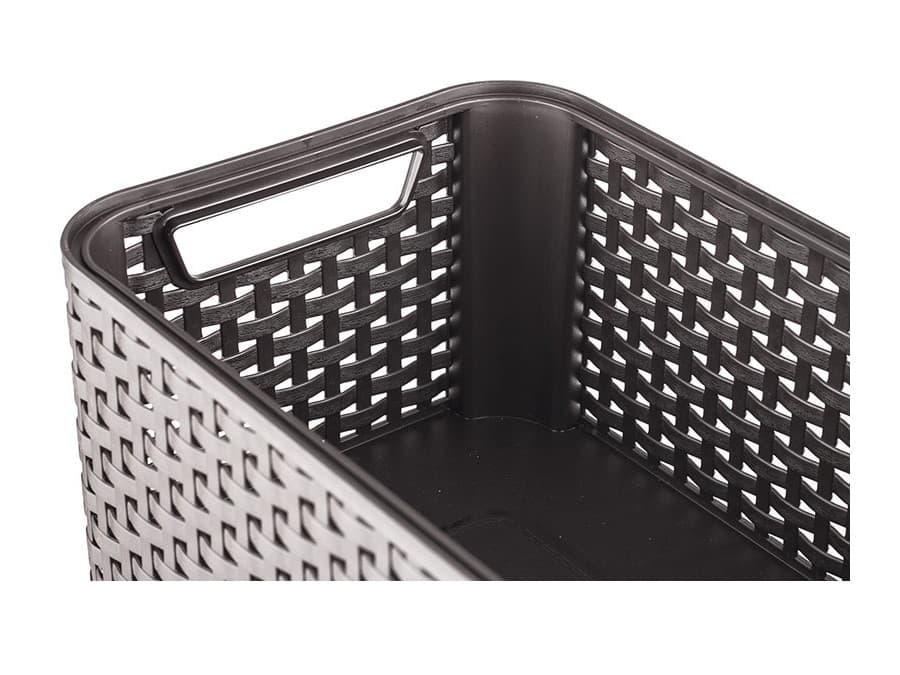 Košara s pokrovom Curver Rattan Style L, temno rjava 5