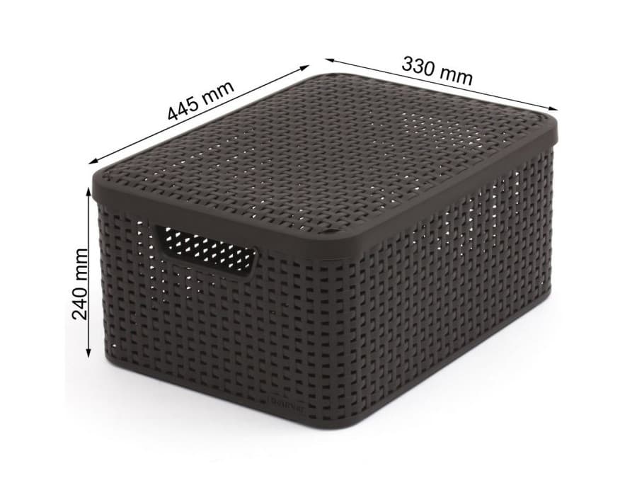 Košara s pokrovom Curver Rattan Style L, temno rjava 2