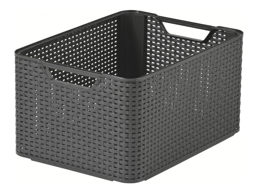 Košara s pokrovom Curver Rattan Style L, siva 2