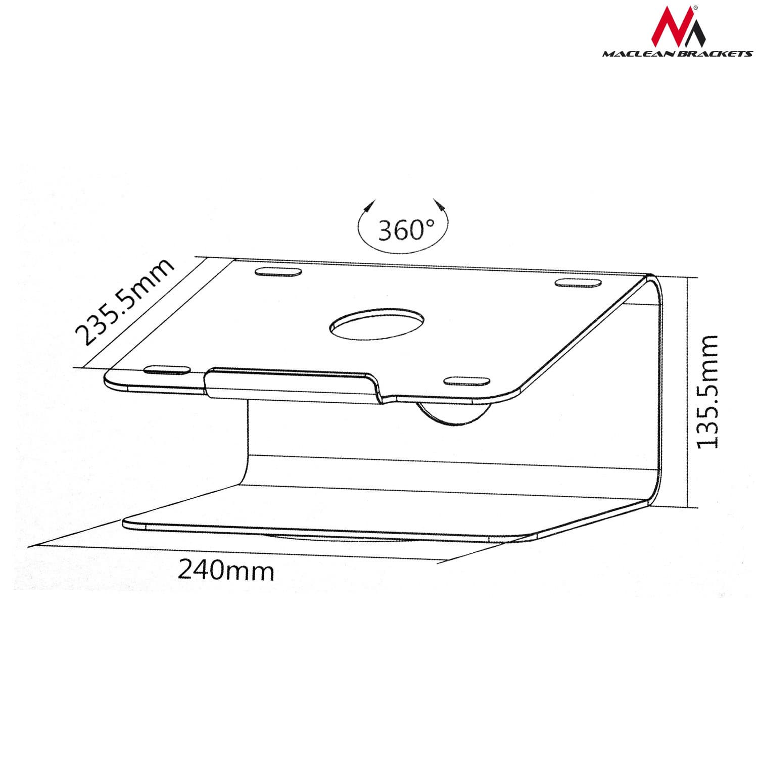 Maclean MC-730 Aluminijasta osnovna za prenosnik 5