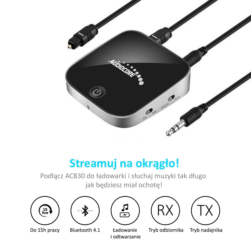 Bluetooth 5.0 adapter Audiocore AC830 (oddajnik/sprejemnik, Apt-X, SPDIF) 6
