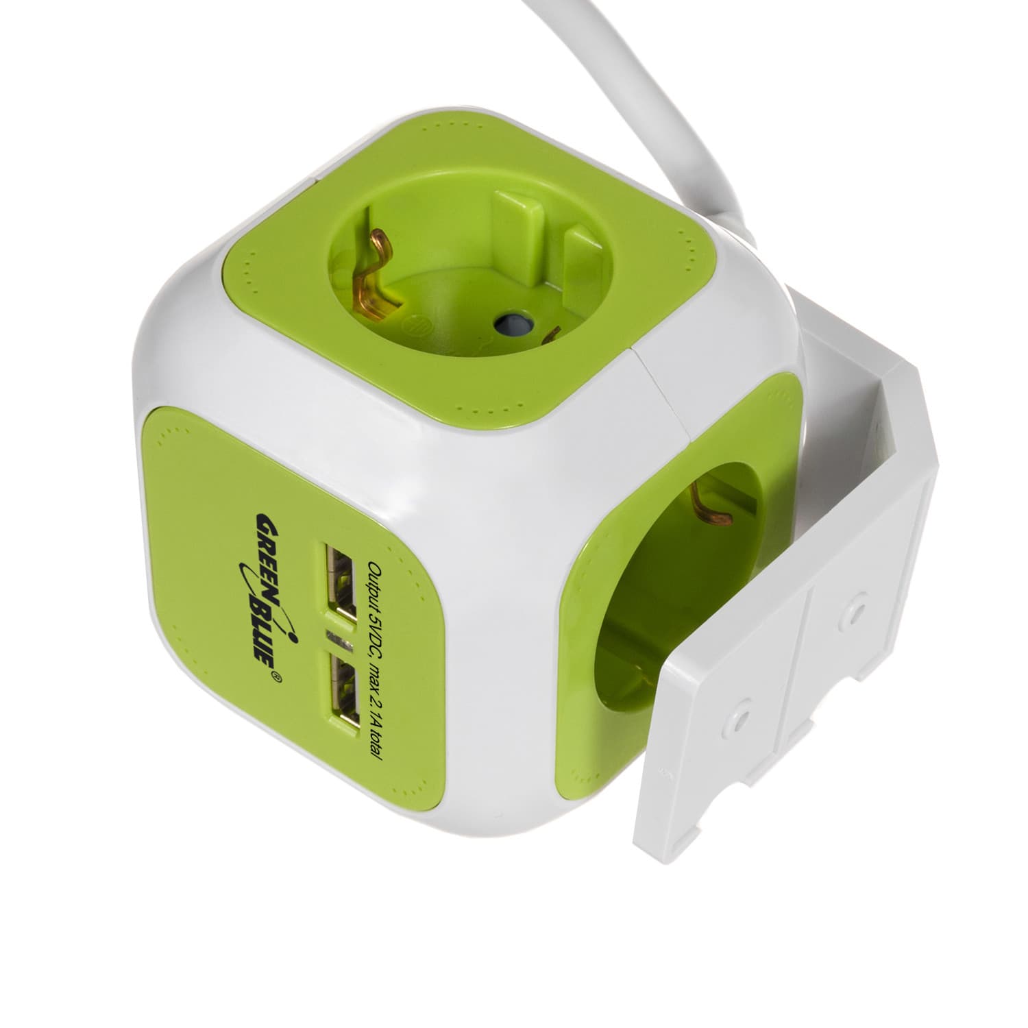 Napajalni razdelilec GreenBlue GB118G, 4xSchuko, 2xUSB, 1,4m 5