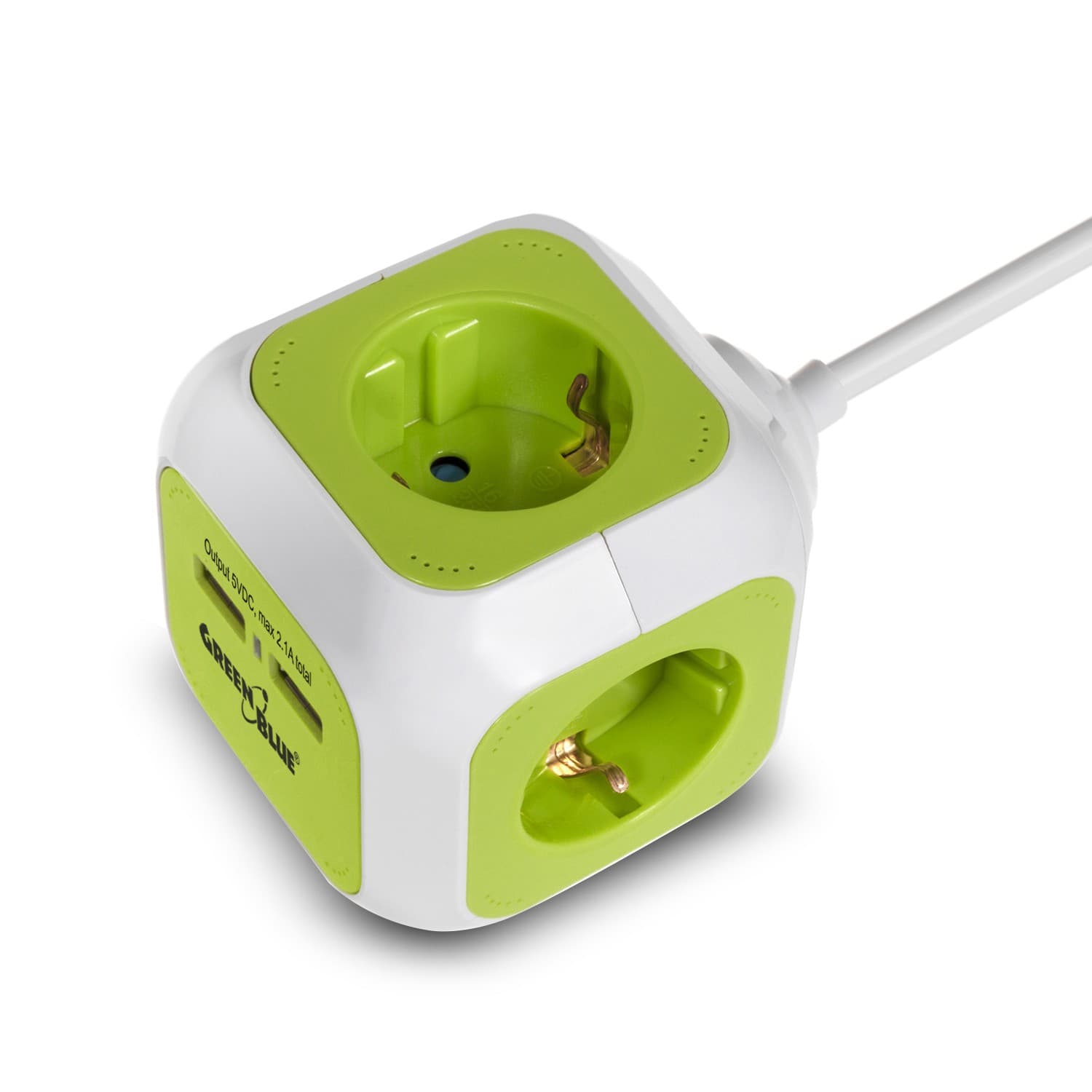 Napajalni razdelilec GreenBlue GB118G, 4xSchuko, 2xUSB, 1,4m