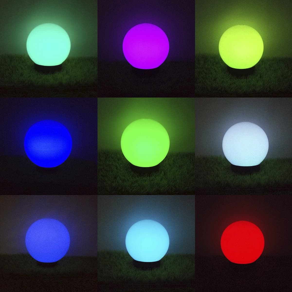 Solarna vrtna svetilka GreenBlue kroglasta GB124, RGB LED (20x20x53cm) 5