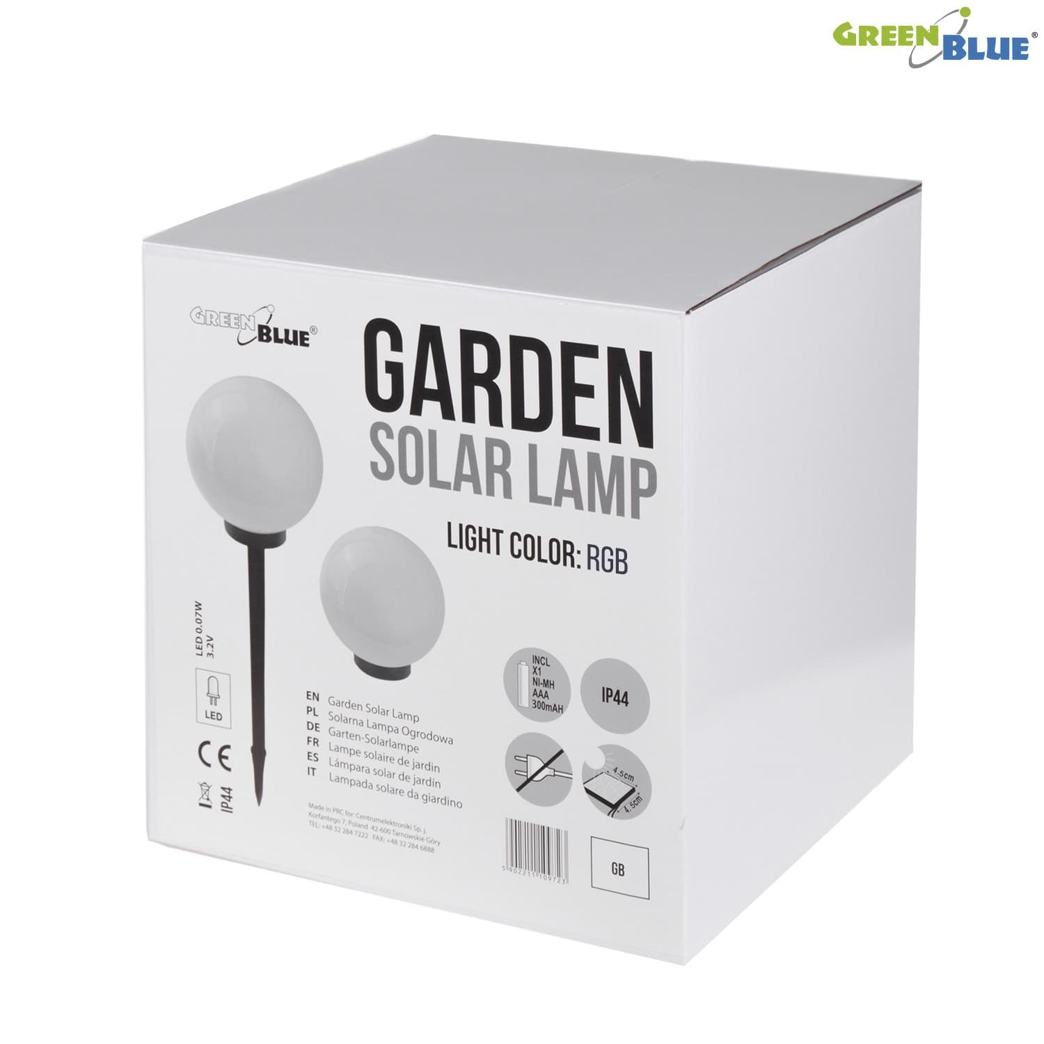GreenBlue Solarna vrtna svetilka LED Krogla RGB 6