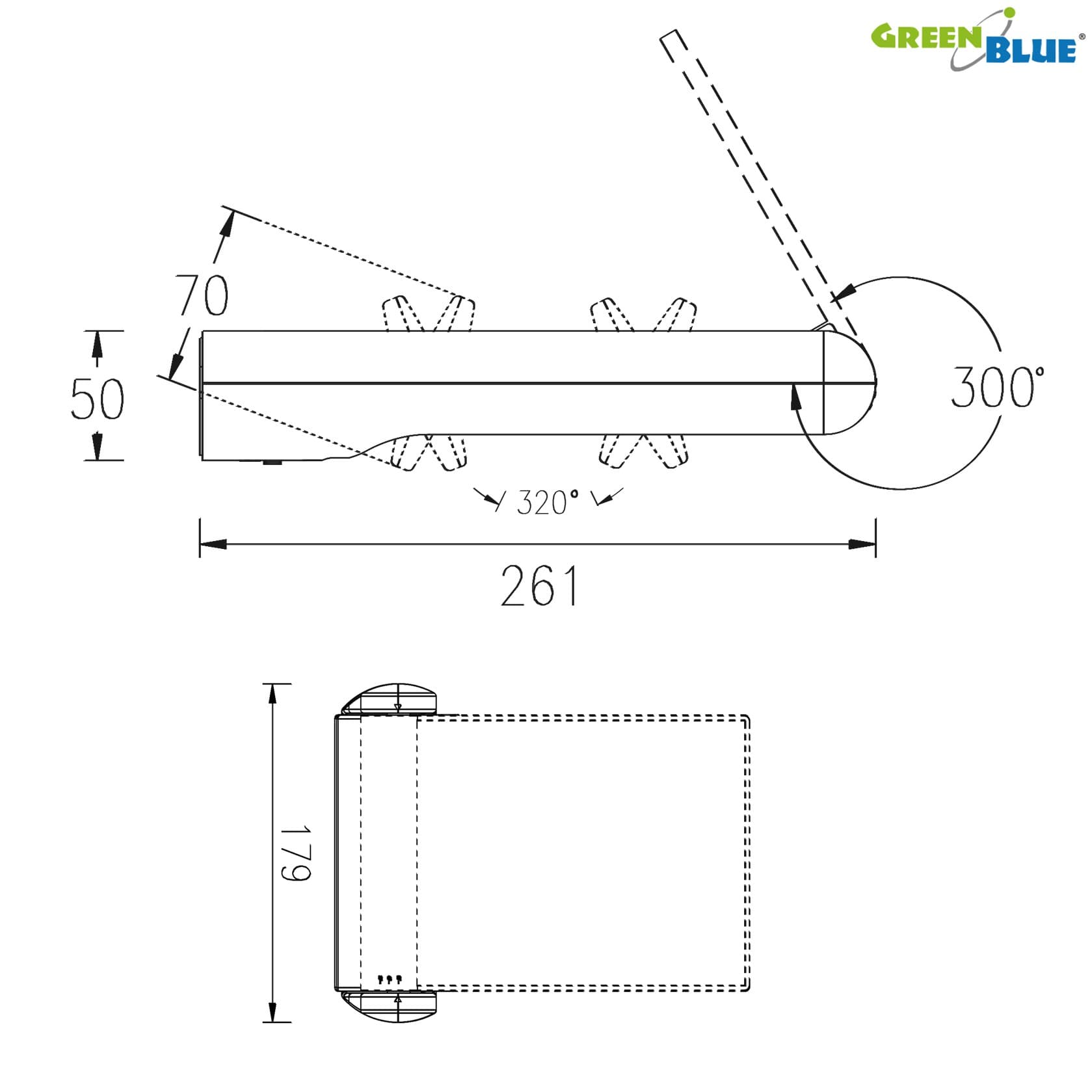 Solarna stenska svetilka GreenBlue GB131, LED, 12W, 2 smeri svetlobe 7