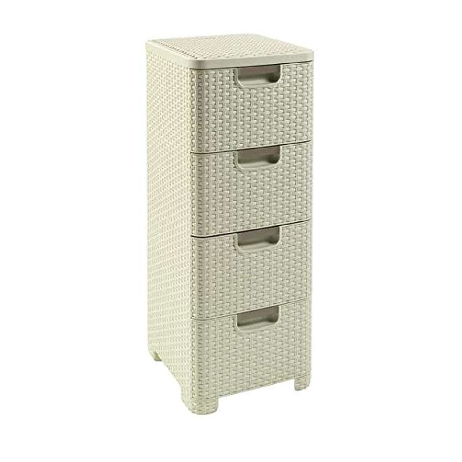 Curver Style regal s 4 predali, krem barve