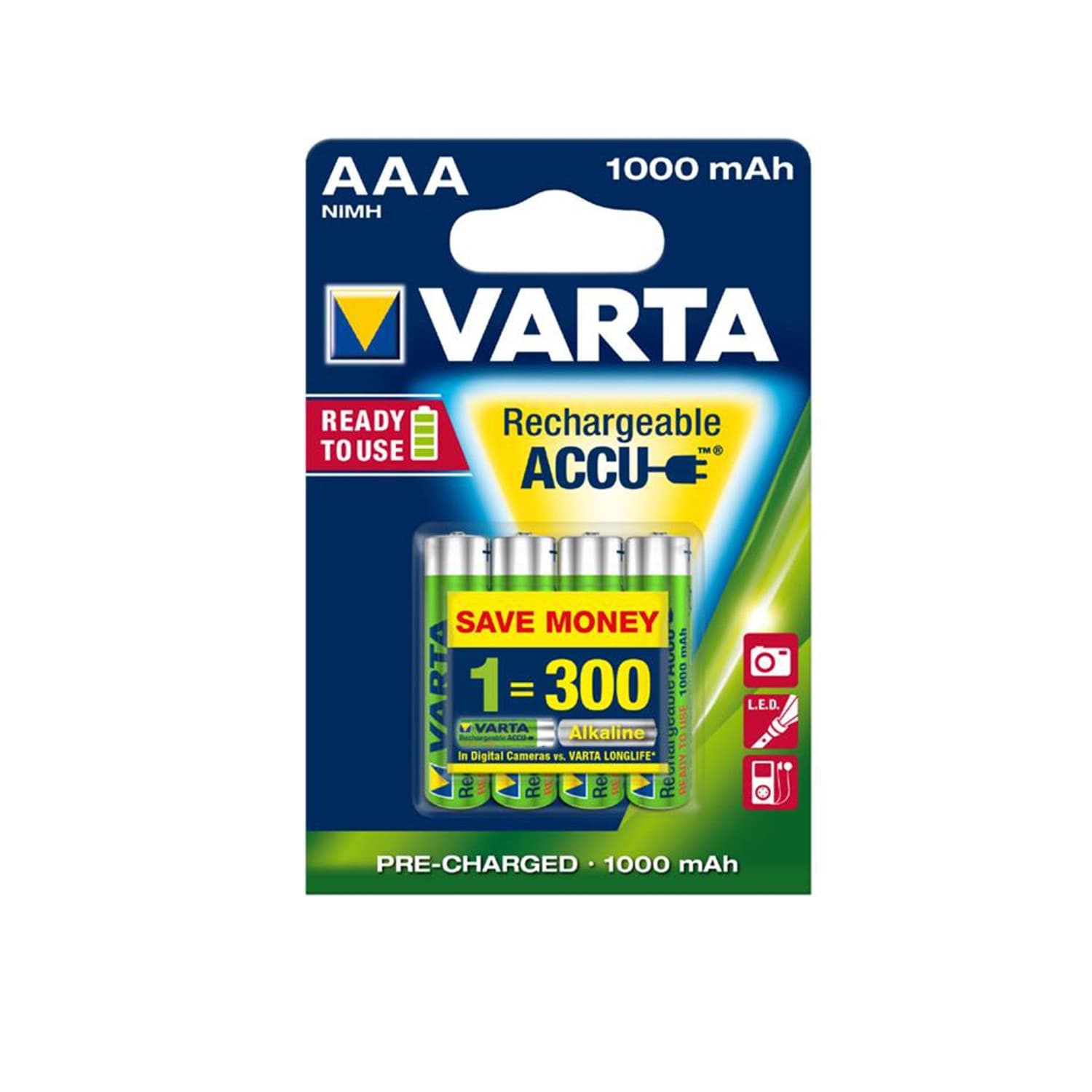 Akumulatorji Varta Ready2use AAA 1000mAh NiMH (4 kos)