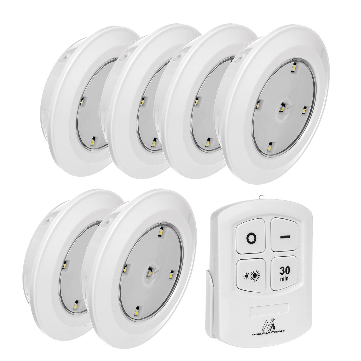 Maclean MCE165 LED svetilka, 6 kos, s pilotom, na baterije 4
