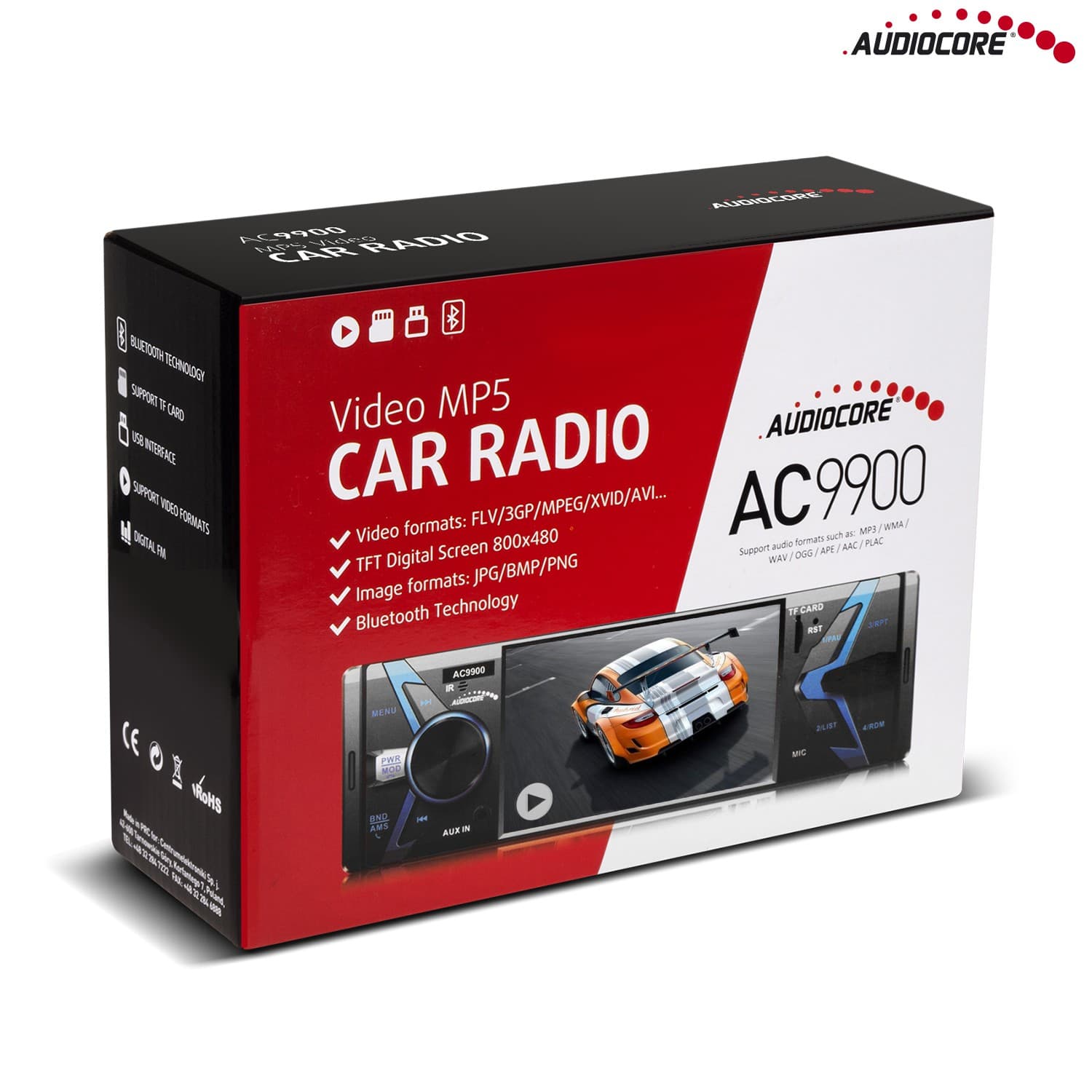 Avtoradio Audiocore AC9900 MP5, Bluetooth, prostoročno telefoniranje + daljinski upravljalnik 8