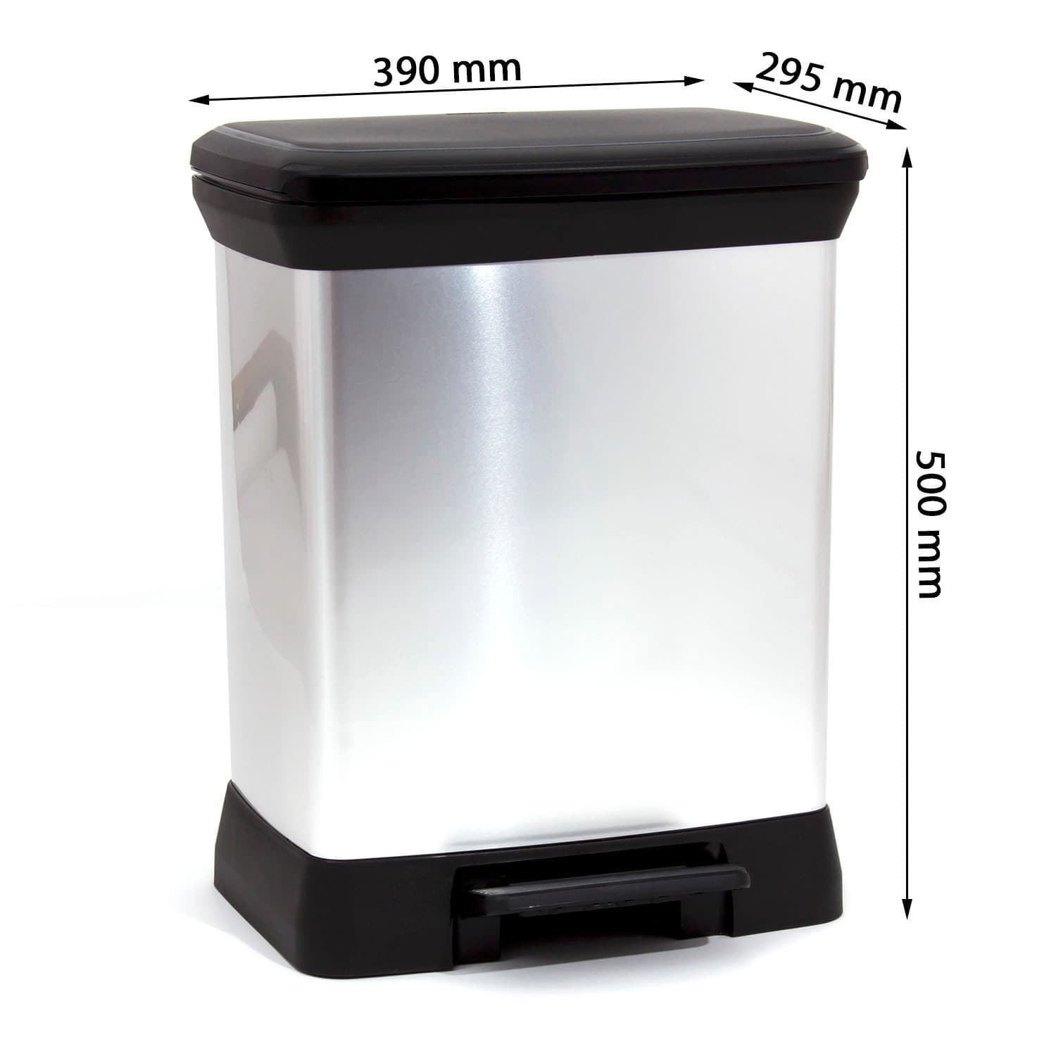 Kosil na pedala Curver Deco Bin 30L, srebrno-črn 3