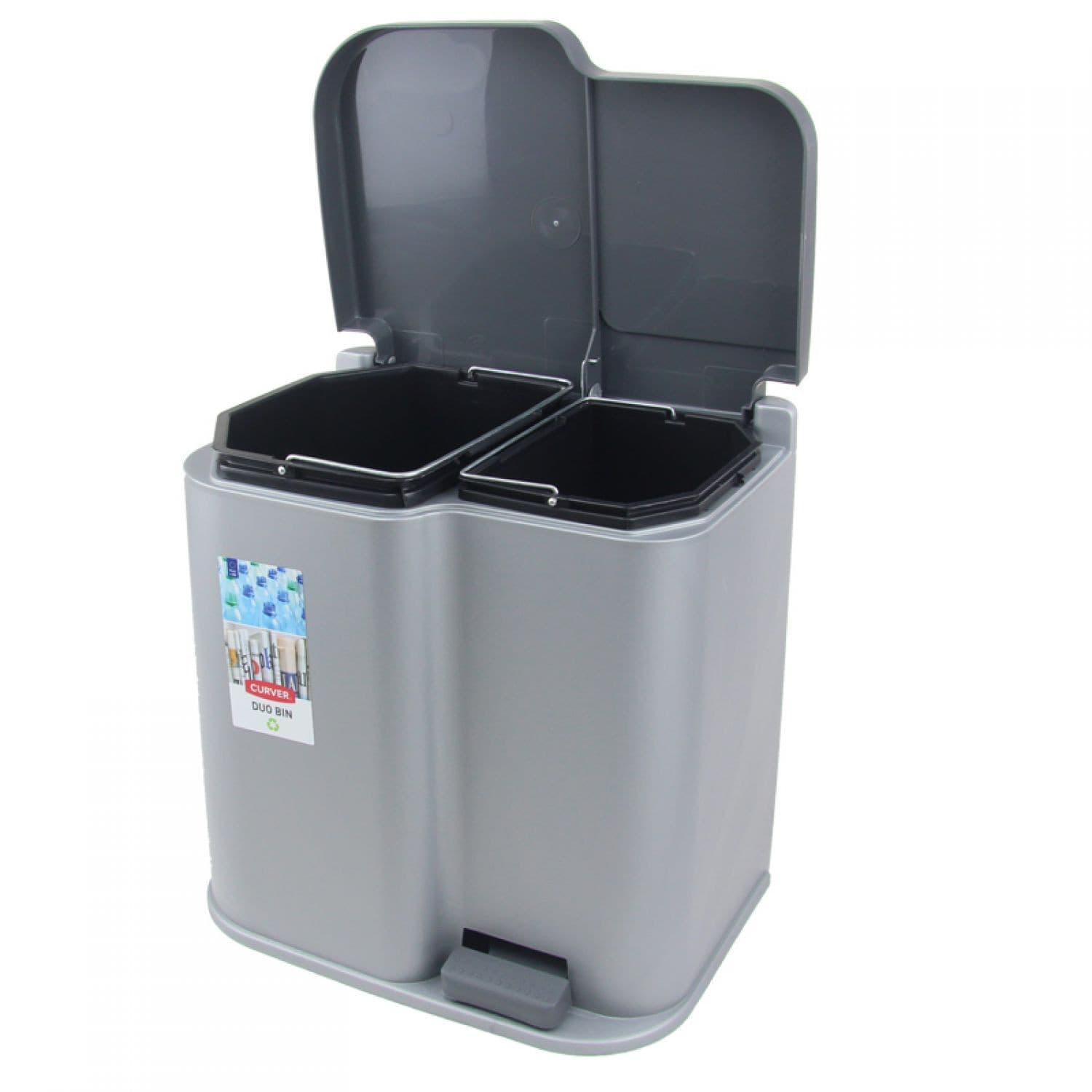 Kosilnik za ločevanje odpadkov Curver Duo Pedalbin, 21L, siv 2